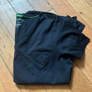 Black Scrub Top, Size Medium, Healing Hands
